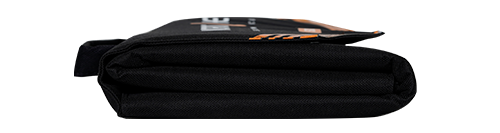 Folded black NordicHeat heating blanket with visible brand logo in a neutral, insulated context.